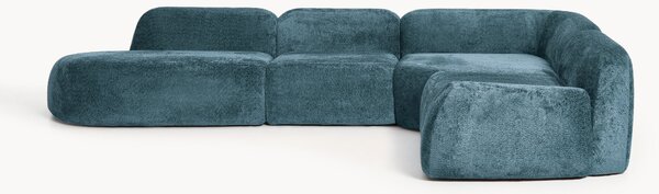 Sofa modułowa XL Teddy-Bouclé z szezlongiem Wolke (4-osobowa)