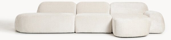 Narożna sofa modułowa Teddy-Bouclé z szezlongiem Wolke (4-osobowa)