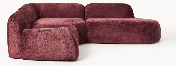 Narożna sofa modułowa Teddy-Bouclé z szezlongiem Wolke (4-osobowa)
