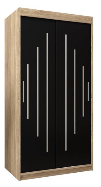 Szafa przesuwna garderoba York 100 wys. 200 cm sonoma + czarny