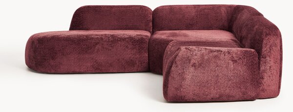 Narożna sofa modułowa Teddy-Bouclé z szezlongiem Wolke (4-osobowa)