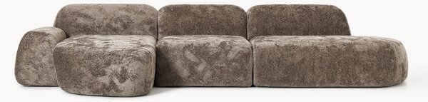 Narożna sofa modułowa Teddy-Bouclé z szezlongiem Wolke (4-osobowa)