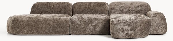 Narożna sofa modułowa Teddy-Bouclé z szezlongiem Wolke (4-osobowa)