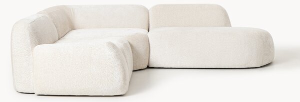 Narożna sofa modułowa Teddy-Bouclé z szezlongiem Wolke (4-osobowa)
