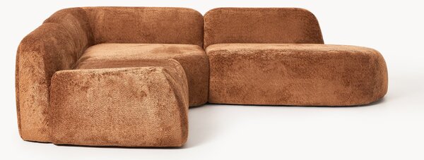 Narożna sofa modułowa Teddy-Bouclé z szezlongiem Wolke (4-osobowa)