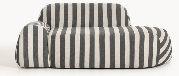 Sofa z szezlongiem w paski Wolke (2-osobowa)