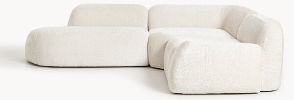 Narożna sofa modułowa Teddy-Bouclé z szezlongiem Wolke (4-osobowa)