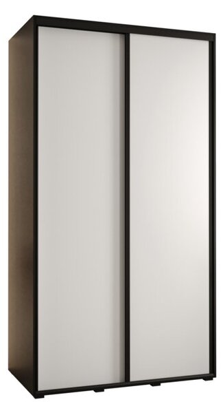 Szafa przesuwna wysoka Davos 1 140, gÅ. 60 cm czarny + biaÅy + czarny