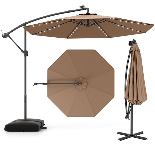 Parasol ogrodowy z wysięgnikiem i oświetleniem LED