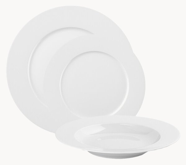 Komplet talerzy z porcelany Modern, dla 6 osób, 18 elem