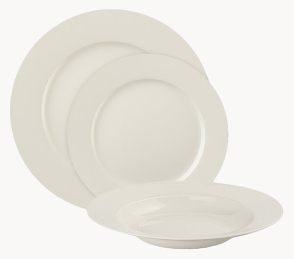 Komplet talerzy z porcelany Modern, dla 6 osób, 18 elem