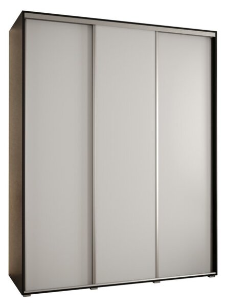 Szafa przesuwna wysoka Davos 1 200, gÅ. 60 cm czarny + biaÅy + srebrny