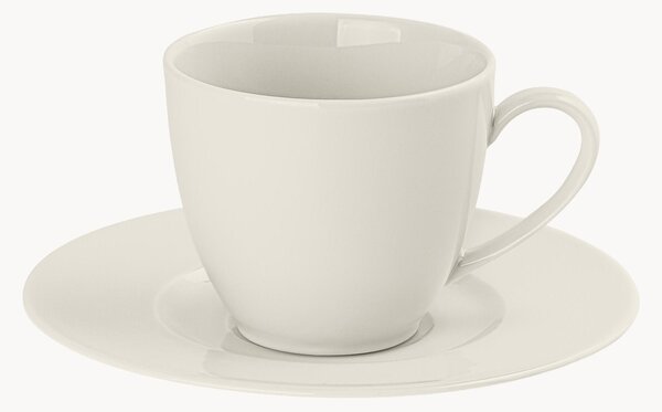 Komplet kubków z porcelany ze spodkiem Modern, 6 elem
