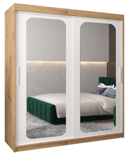 Szafa przesuwna garderoba Promo T3 180 wys. 200 cm artisan + biaÅy