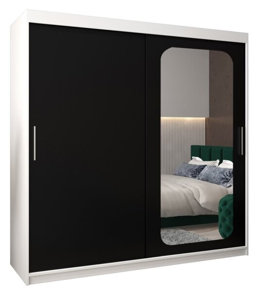 Szafa przesuwna garderoba Promo T2 200 wys. 200 cm biaÅy + czarny