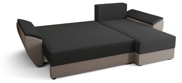 Rozkładana narożna sofa TAVERO 251x140 cm, ciemnozielona, uniwersalna