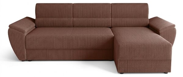 Rozkładana narożna sofa TAVERO 251x140 cm, ciemnoróżowa, uniwersalna