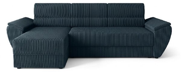 Rozkładana narożna sofa TAVERO 251x140 cm, ciemnoniebieska, uniwersalna