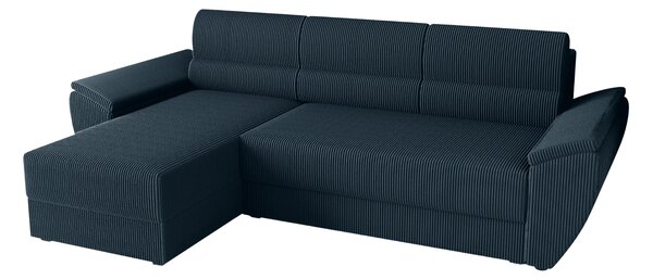 Rozkładana narożna sofa TAVERO 251x140 cm, ciemnoniebieska, uniwersalna