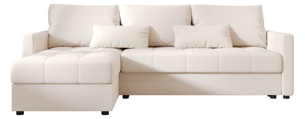 Rozkładana narożna sofa VENORIA 220x143 cm, kremowa, uniwersalna + 2 poduszki GRATIS