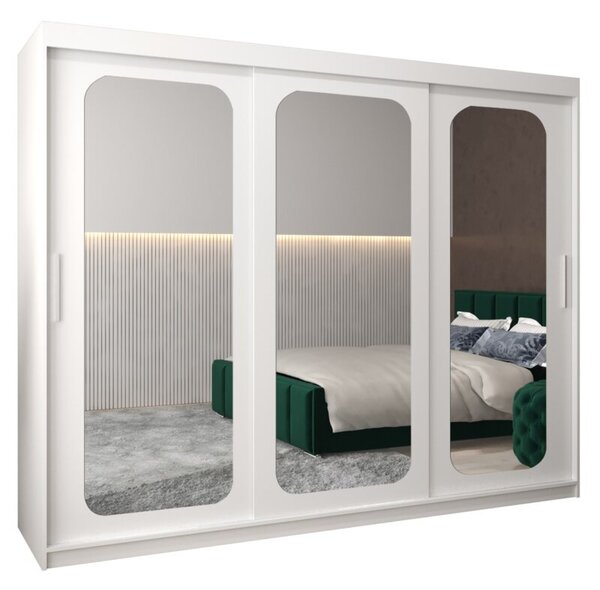 Szafa przesuwna garderoba Promo T3 250 wys. 200 cm biaÅy + biaÅy