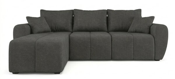 Rozkładana narożna sofa SEVIO 246x145 cm, ciemnoszara, uniwersalna + 2 poduszki GRATIS