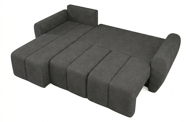 Rozkładana narożna sofa SEVIO 246x145 cm, ciemnoszara, uniwersalna + 2 poduszki GRATIS