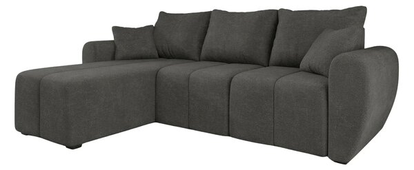 Rozkładana narożna sofa SEVIO 246x145 cm, ciemnoszara, uniwersalna + 2 poduszki GRATIS