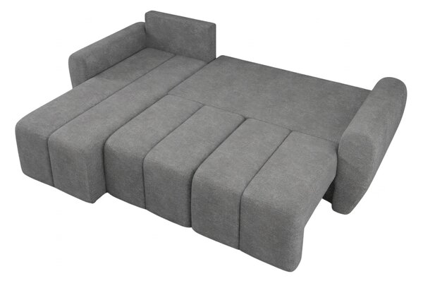 Rozkładana narożna sofa SEVIO 246x145 cm, szara, uniwersalna + 2 poduszki GRATIS