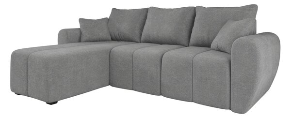 Rozkładana narożna sofa SEVIO 246x145 cm, szara, uniwersalna + 2 poduszki GRATIS