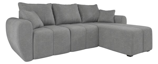 Rozkładana narożna sofa SEVIO 246x145 cm, szara, uniwersalna + 2 poduszki GRATIS