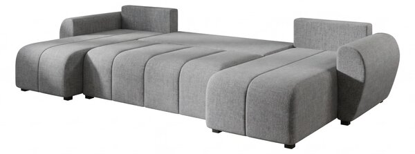 Rozkładana sofa narożna w kształcie U SEVIO 311x145 cm, szara + 2 poduszki GRATIS