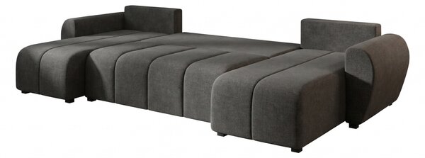 Rozkładana sofa narożna w kształcie U SEVIO 311x145 cm, ciemnoszara + 2 poduszki GRATIS