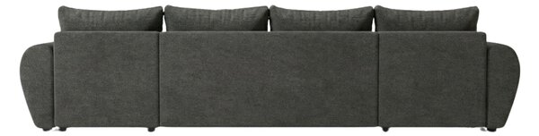Rozkładana sofa narożna w kształcie U SEVIO 311x145 cm, ciemnoszara + 2 poduszki GRATIS