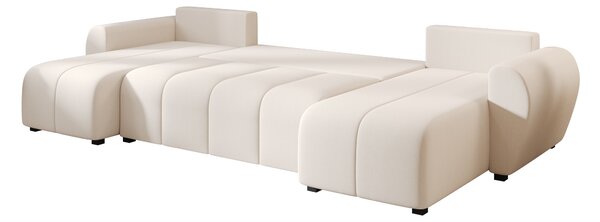 Rozkładana sofa narożna w kształcie U SEVIO 311x145 cm, kremowa + 2 poduszki GRATIS