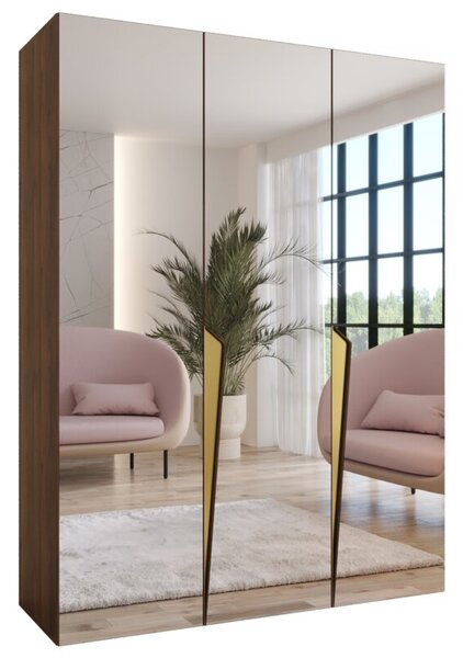 Szafa uchylna otwierana Piano 1 150 wys. 202 cm orzech warmia + u. zÅoty