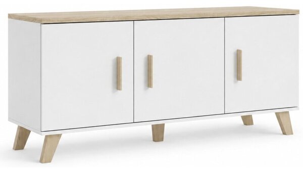 Komoda CAMA MEBLE Lotta 150 cm 3D BiaÅy/DÄ b sonoma