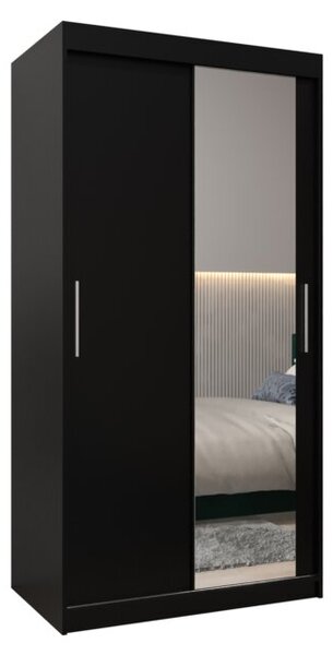 Szafa przesuwna garderoba Tokyo 2 100 wys. 200 cm czarny + czarny