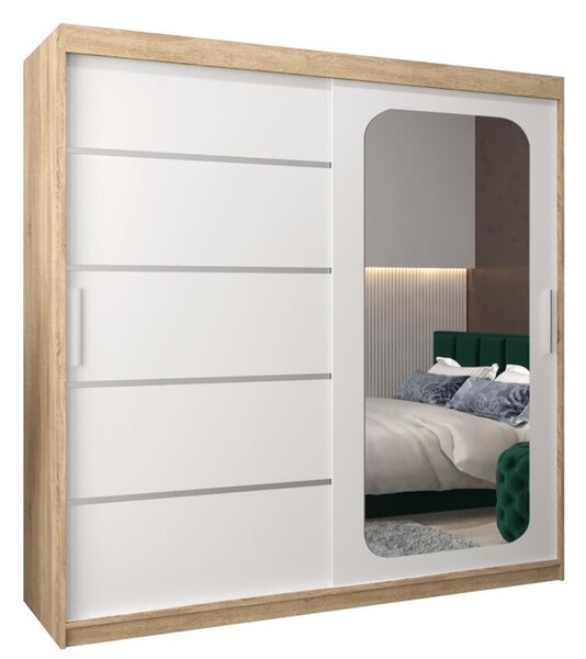 Szafa przesuwna garderoba Promo V2 200 wys. 200 cm sonoma + biaÅy