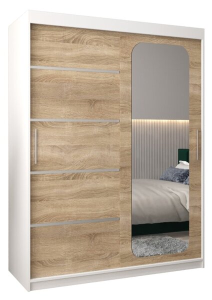 Szafa przesuwna garderoba Promo V2 150 wys. 200 cm biaÅy + sonoma