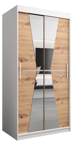Szafa przesuwna garderoba Maroko 100 wys. 200 cm biaÅy + artisan