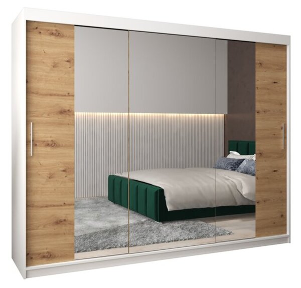 Szafa przesuwna garderoba Tokyo 2 250 wys. 200 cm biaÅy + artisan