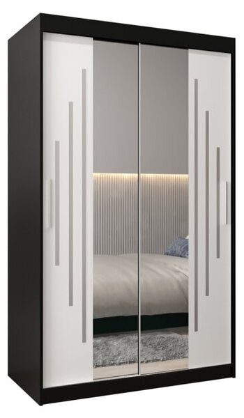 Szafa przesuwna garderoba York 1 120 wys. 200 cm czarny + czarny