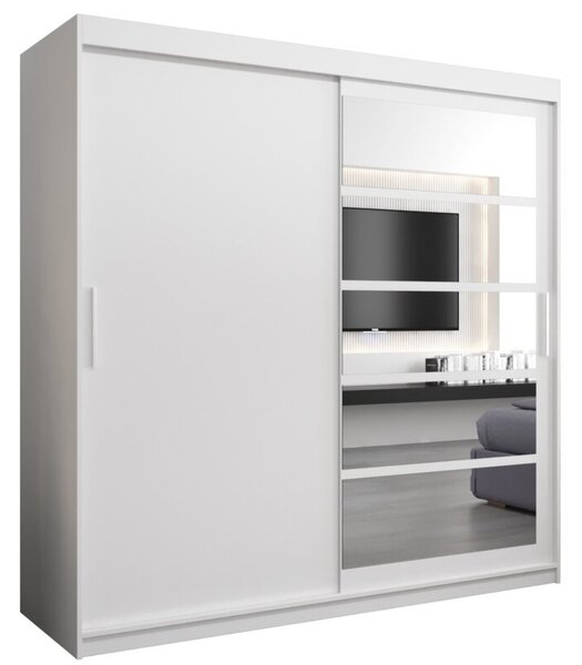 Szafa przesuwna garderoba Roma 1 200 wys. 200 cm biaÅy + biaÅy