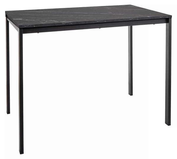 Czarny stół jadalny RAMOD 100x60, dekor marmurowy