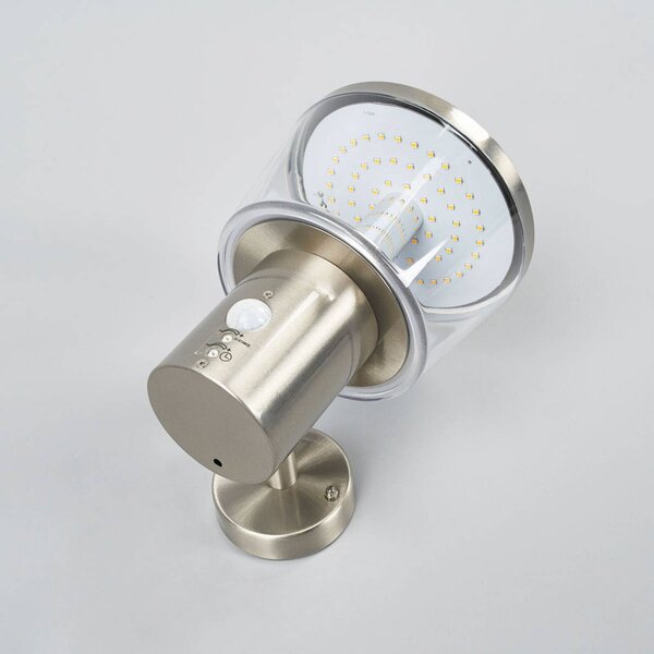 Lampa zewnętrzna z czujnikiem ruchu Antje Lindby, aluminiowy / szary / cynkowy, stal szlachetna, nowoczesny