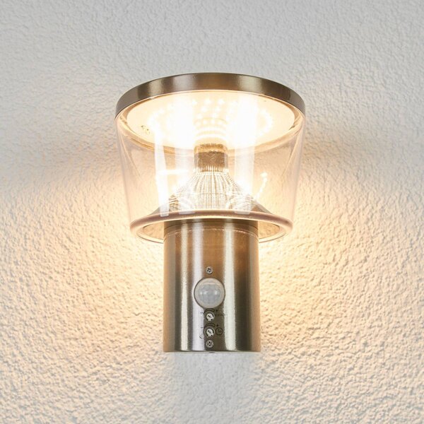 Lampa zewnętrzna z czujnikiem ruchu Antje Lindby, aluminiowy / szary / cynkowy, stal szlachetna, nowoczesny