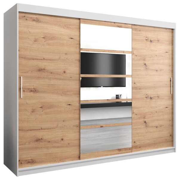 Szafa przesuwna garderoba Roma 1 250 wys. 200 cm biaÅy + artisan