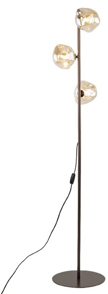 Stojąca lampa do sypialni Lava Brown 16150 szklane klosze brązowy