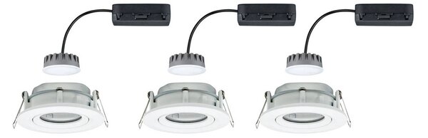 Paulmann Nova Plus 3 szt. spot LED okrągły biały Plus, możliwość ściemniania, biały / opal, przedpokój, aluminium, nowoczesny